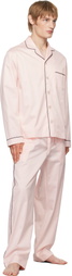 Tekla Pink Sateen Long-Sleeved Pyjama Shirt