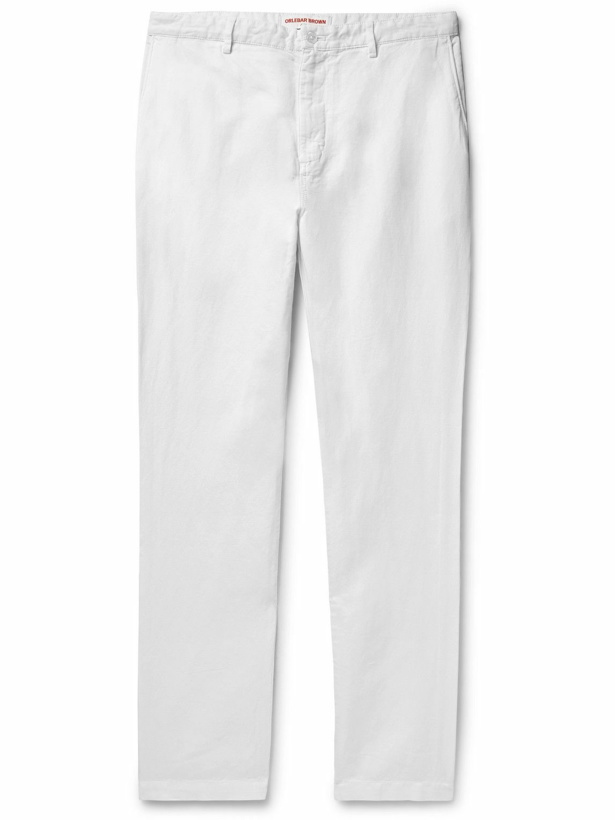 Photo: Orlebar Brown - Alexander Slim-Fit Linen and Cotton-Blend Trousers - White