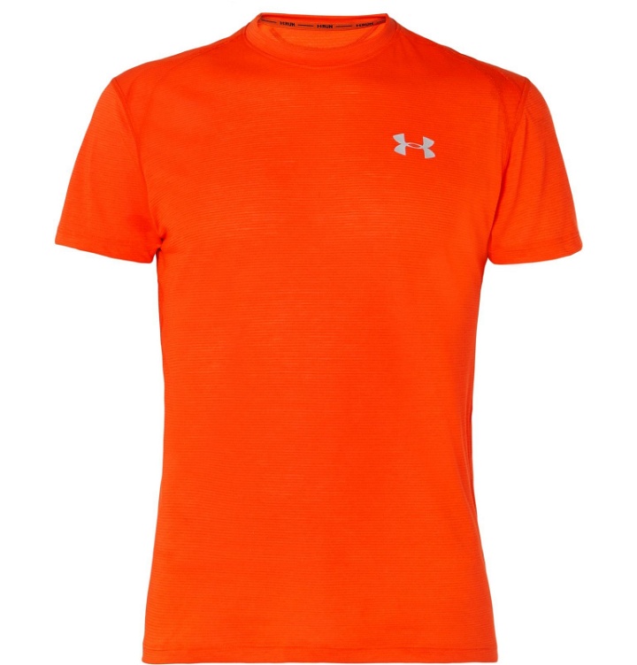 Photo: Under Armour - UA Streaker 2.0 Mesh-Panelled Microthread T-Shirt - Orange
