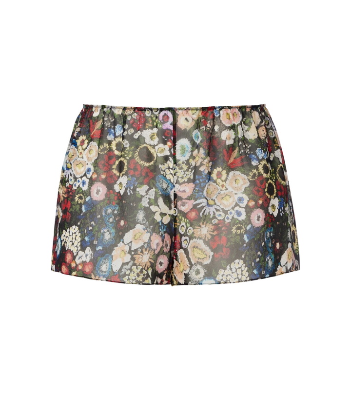 Photo: Khaite Tilly floral silk pajama shorts
