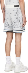 AMIRI White & Blue Bandana Shorts