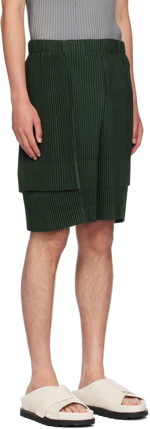 HOMME PLISSÉ ISSEY MIYAKE Green Cargo Shorts Homme Plisse