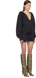 The Attico Black American Fleece Minidress