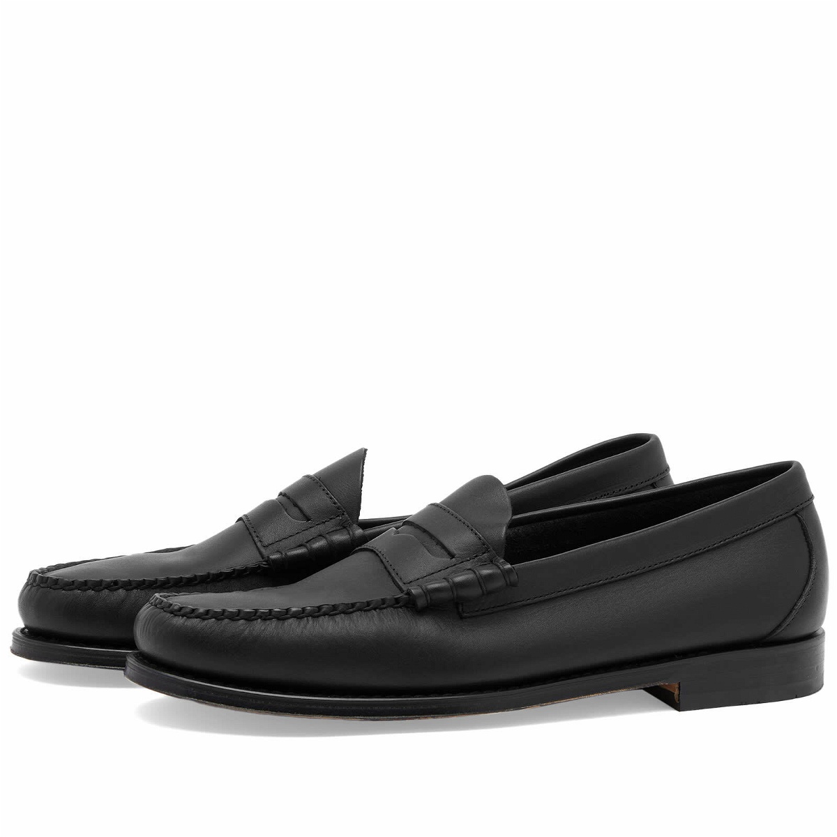 Bass Weejuns Men's Larson Soft Penny Loafer in Black Leather Bass Weejuns