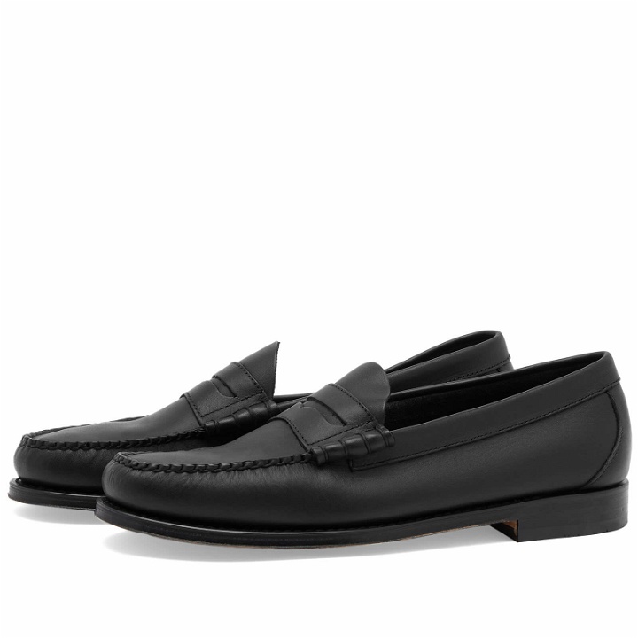 Photo: Bass Weejuns Men's Larson Soft Penny Loafer in Black Leather