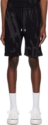 GCDS Black Printed Shorts