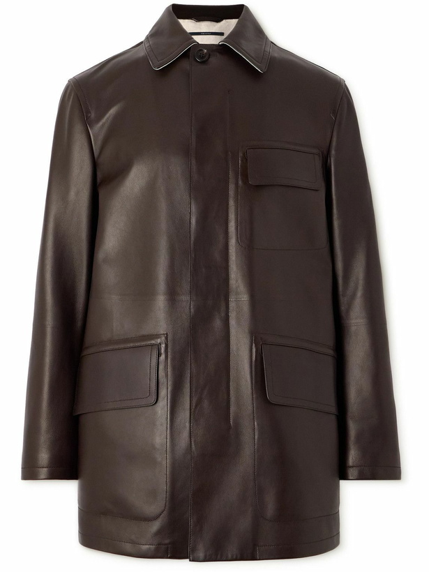 Photo: Dunhill - Leather Jacket - Brown