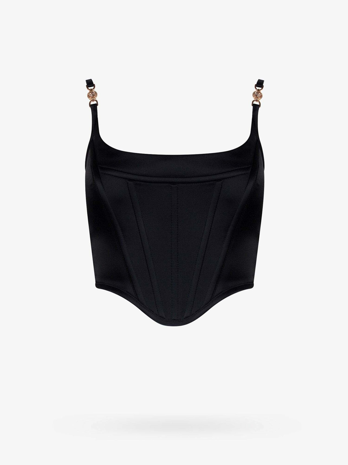 Bouclé bustier in black - Versace