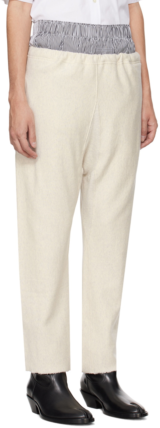 Maison Margiela Off-White Raw Edge Sweatpants