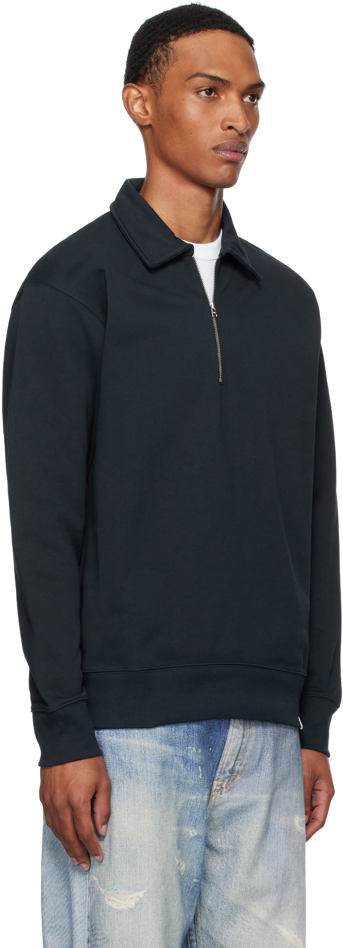 NORSE PROJECTS Navy Ketel Relaxed Organic Half Zip Sweatshirt