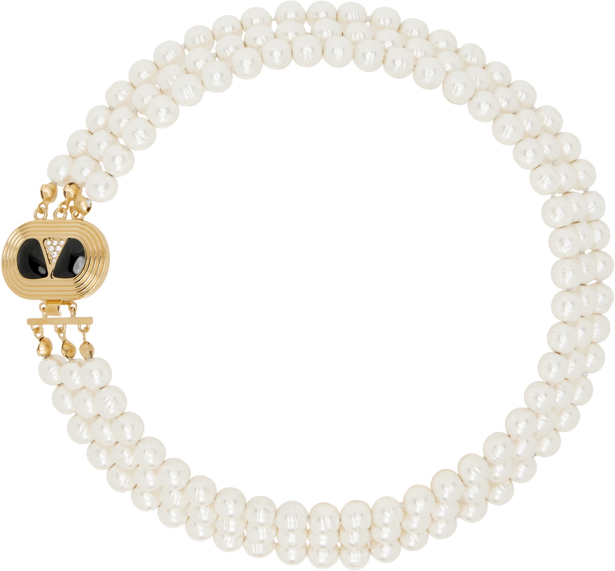 Valentino Garavani VLogo Swarovski Crystal Pearl Necklace