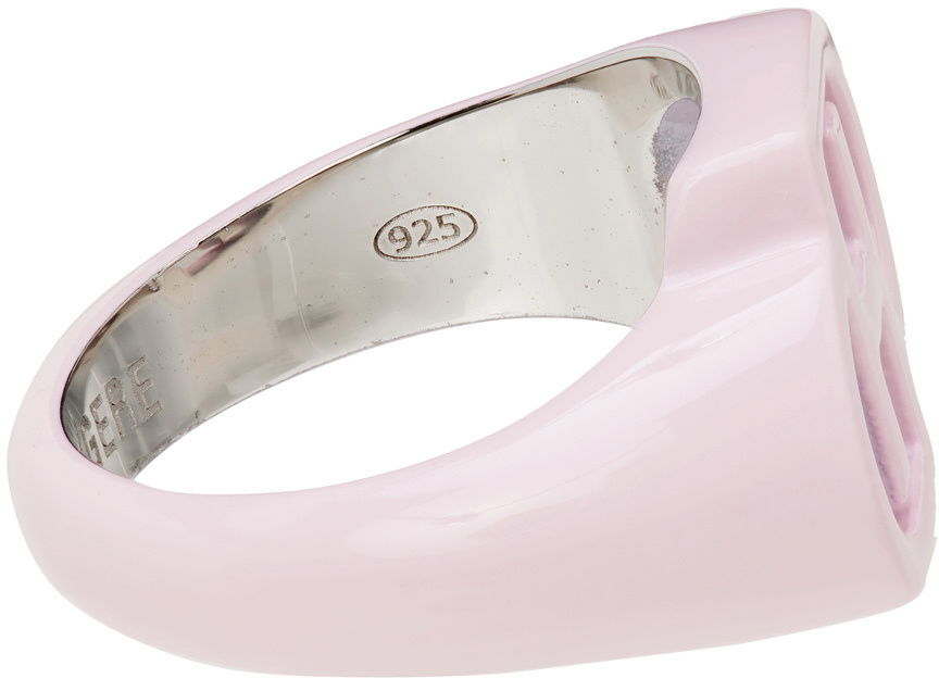 D'heygere Pink Logo Signet Ring