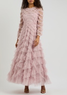 Needle & Thread Lana Ruffled Tulle Gown Lilac