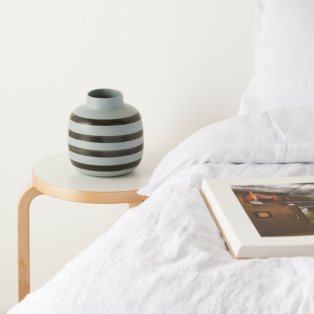 The Conran Shop Hand Painted Stripes Short Vase in Blue