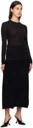 Birrot Black Crewneck Long Sleeve T-Shirt