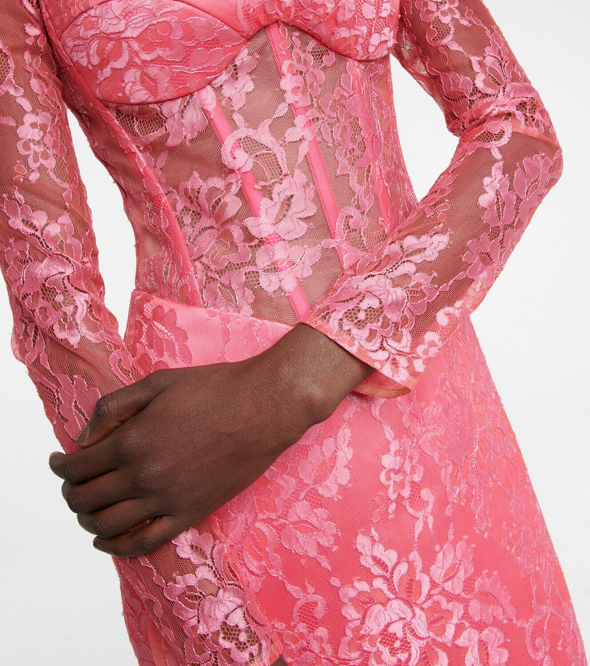 Rasario Corset lace midi dress
