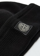 Stone Island Compass Logo-appliquéd Ribbed Cotton-knit Beanie - Black - One Size