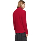 Maison Margiela Red Knit Zip-Up Sweater