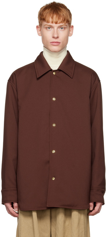 Photo: Jil Sander Burgundy Spread Collar Jacket