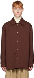 Jil Sander Burgundy Spread Collar Jacket