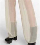 Peter Do Belted high-rise wide-leg silk pants