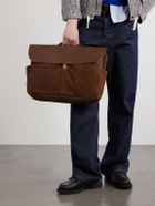 Bleu de Chauffe - Charles Leather-Trimmed Suede Briefcase