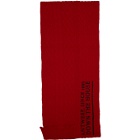 Raf Simons Red Wool Asymmetric Scarf