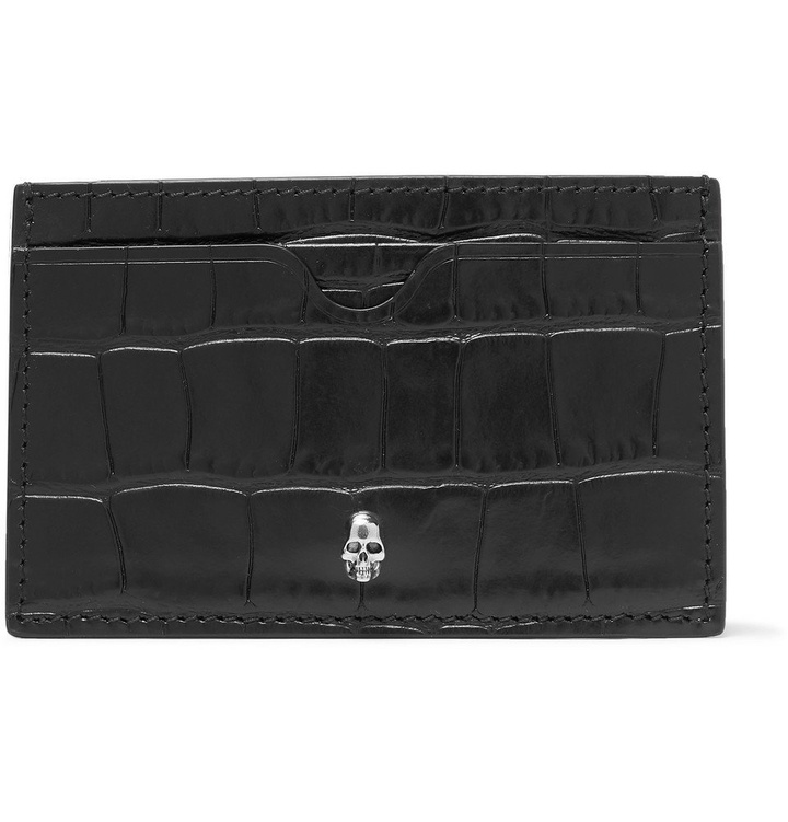 Photo: Alexander McQueen - Croc-Effect Leather Cardholder - Black