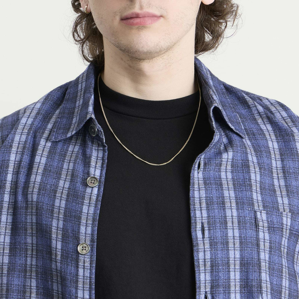Serge DeNimes Men's 1.5mm Curb Chain in Gold 