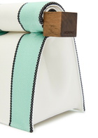 Jacquemus La Pochette Rond Carre Striped Canvas Clutch - White - One Size