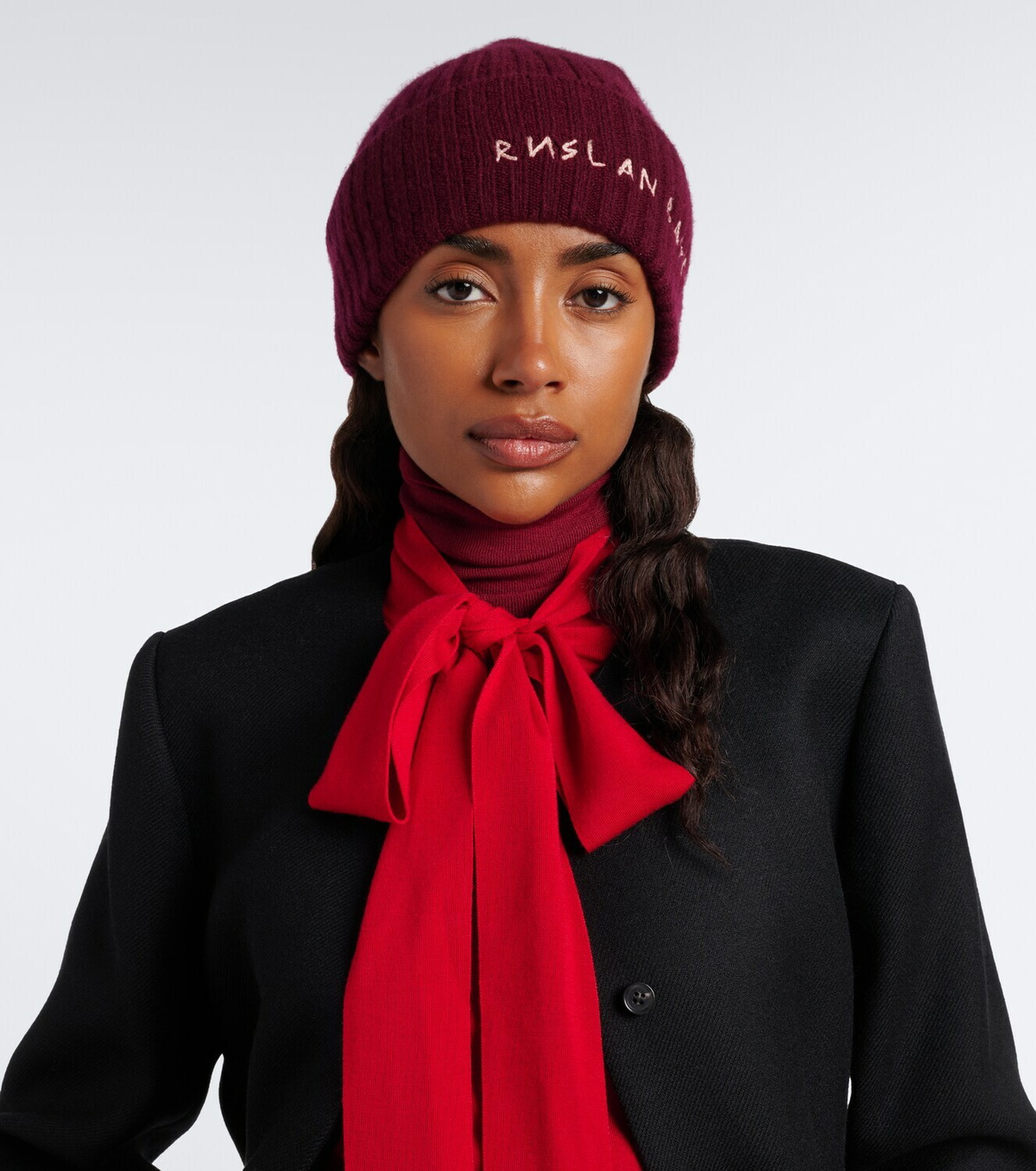 Ruslan Baginskiy Logo ribbed-knit cashmere beanie
