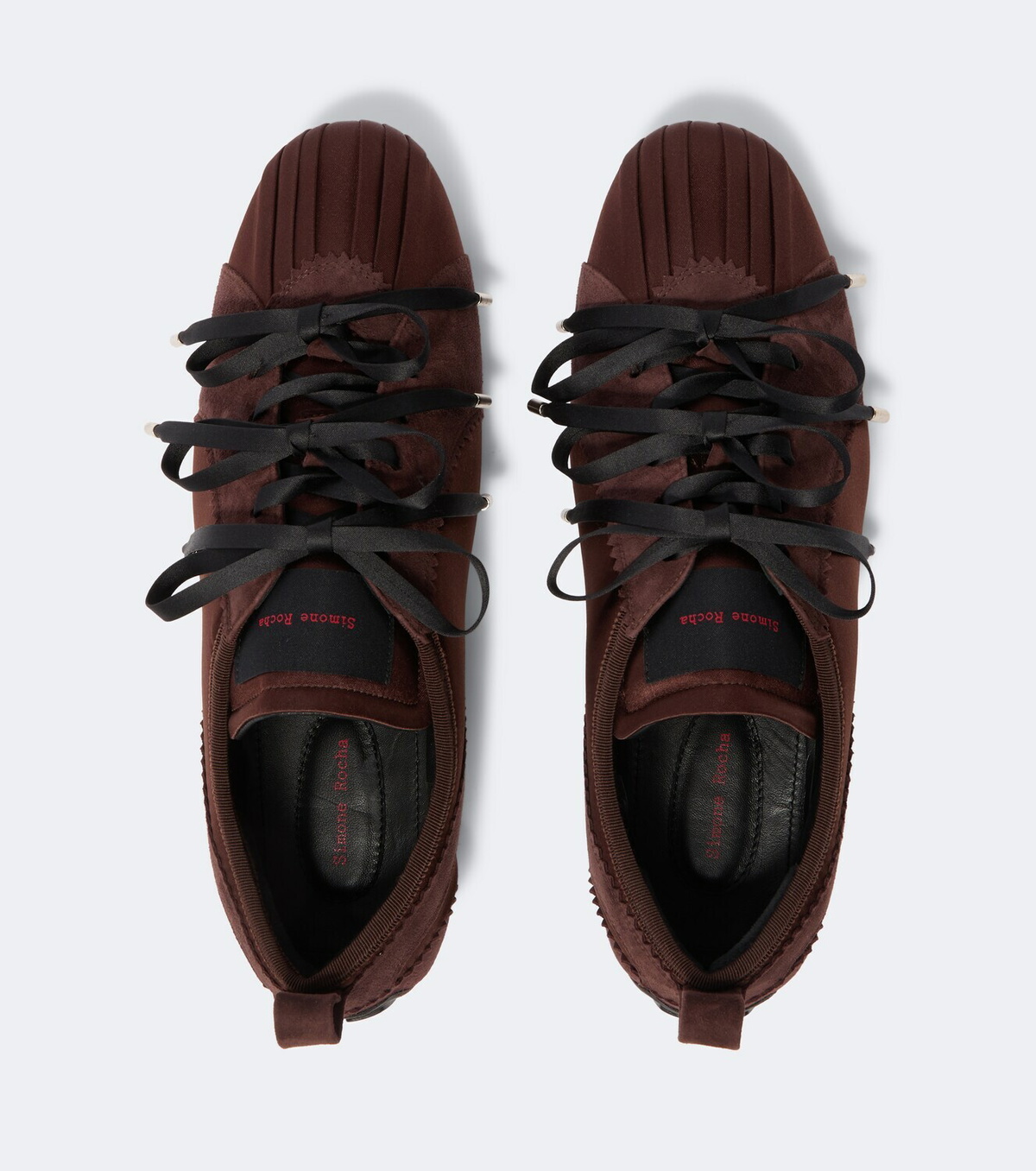 Simone Rocha Ballerina Grip suede-trimmed satin sneakers