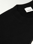 Burberry - Logo-Appliquéd Wool and Cashmere-Blend Sweater - Black