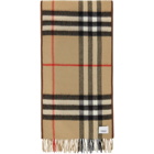 Burberry Brown and Beige Cashmere Quilted Scarf