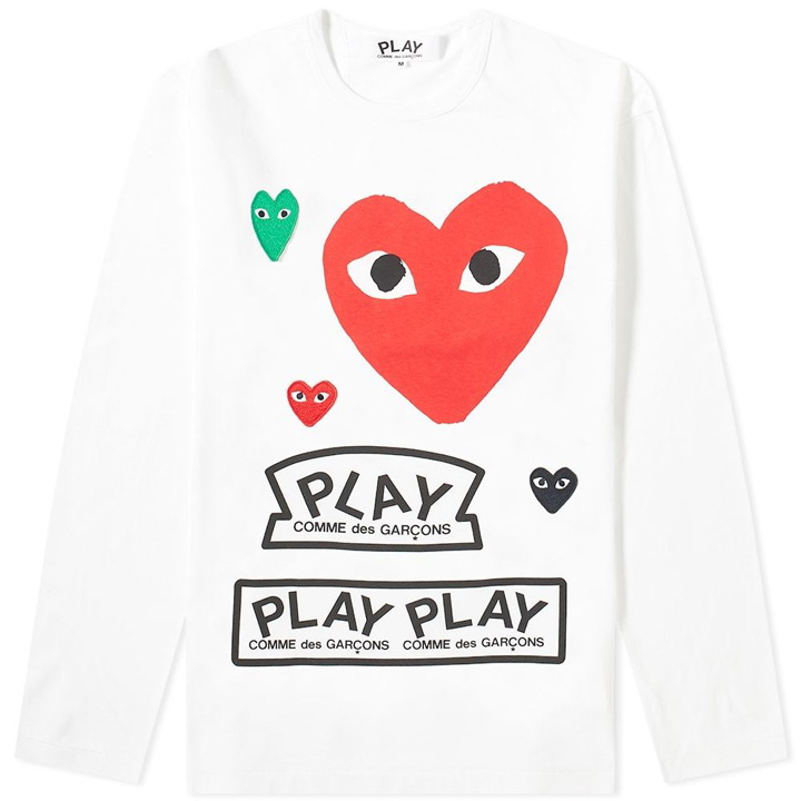 Photo: Comme des Garcons Play Long Sleeve Multi Logo Tee