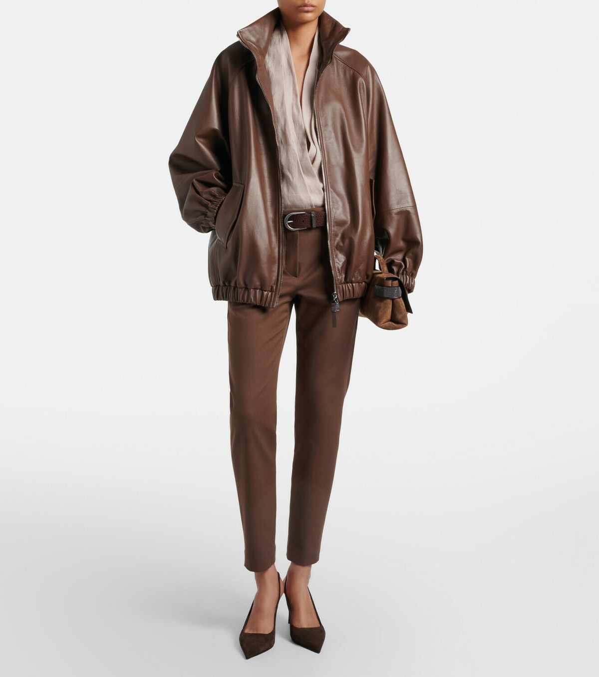 Brunello Cucinelli Cotton-blend slim pants