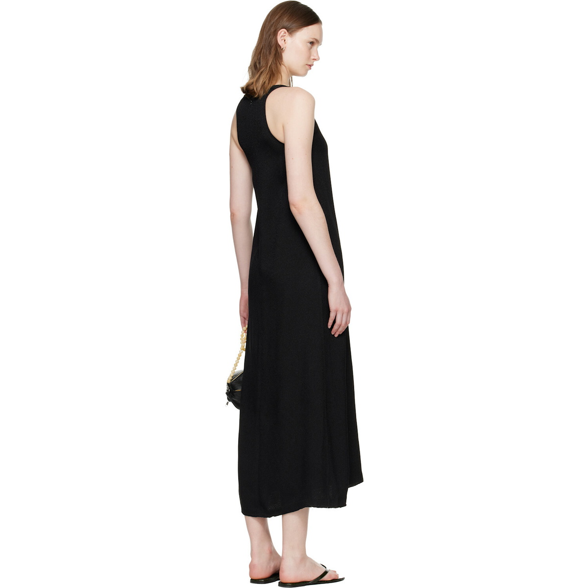 TOTEME Black Scoop-Neck Sablé Maxi Dress