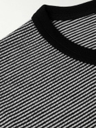 ssstein - Striped Super 120s Wool T-Shirt - Black