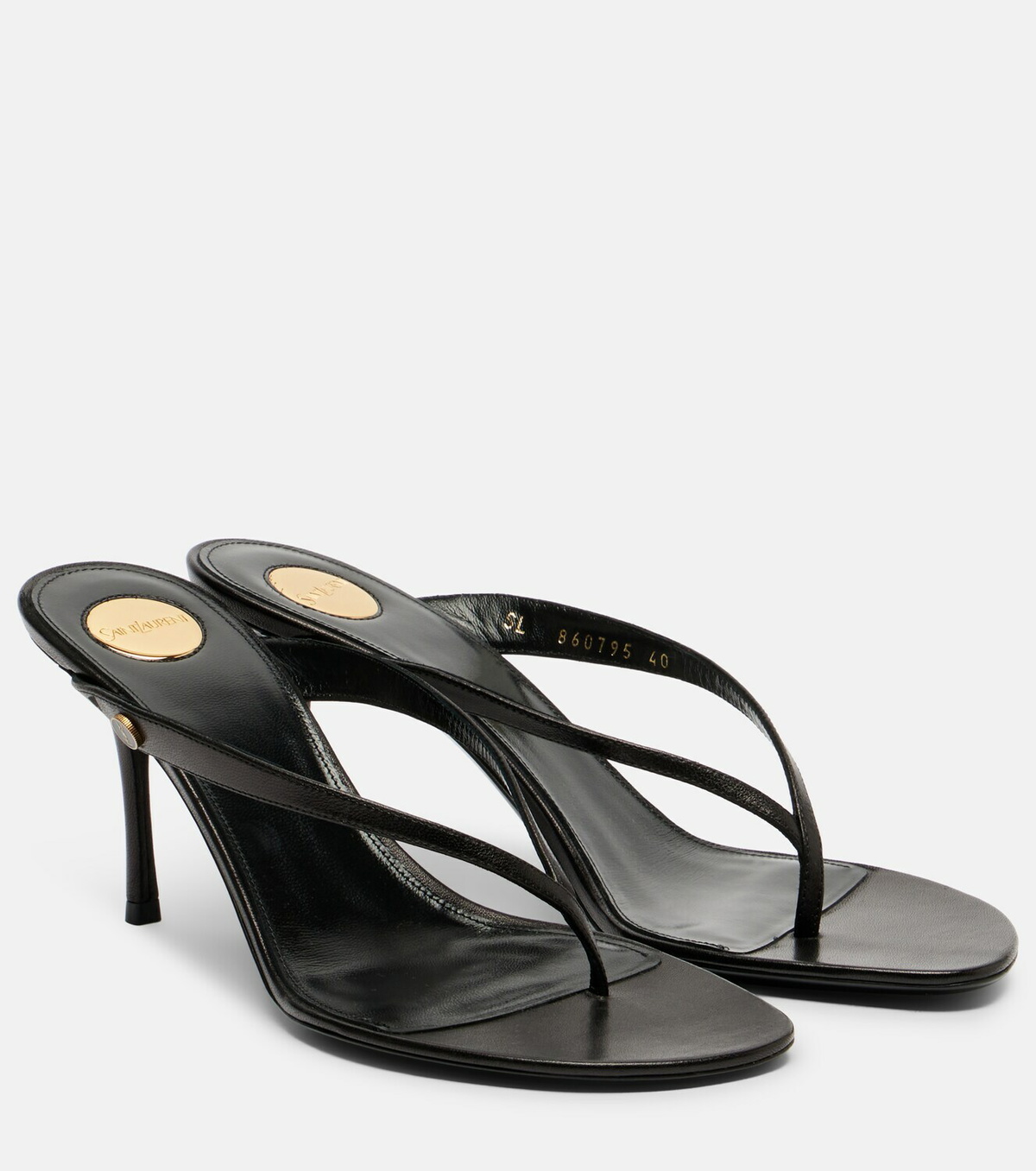 Saint Laurent Sue 75 leather thong sandals