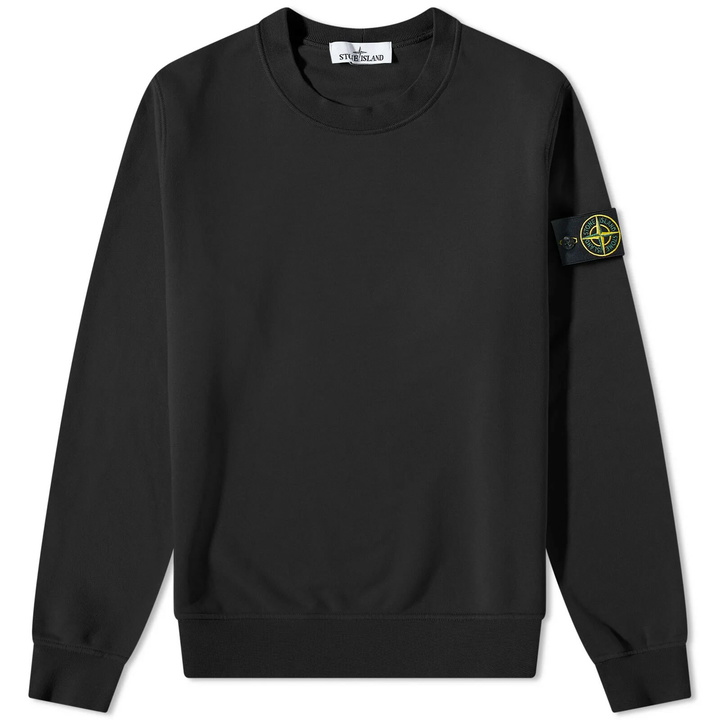 Photo: Stone Island Men's Garment Dyed Crew Sweat in Black