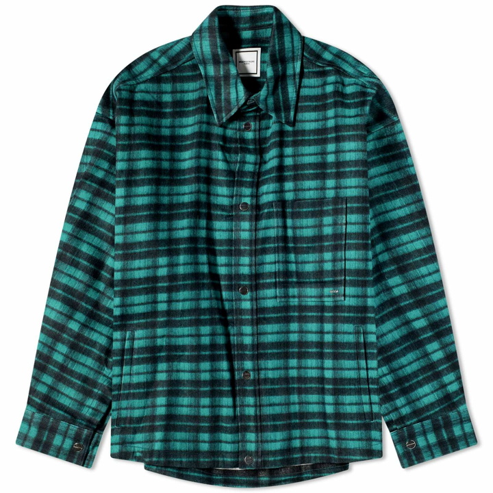 Photo: Wooyoungmi Men's Check Wool Overshirt in Fresh Green