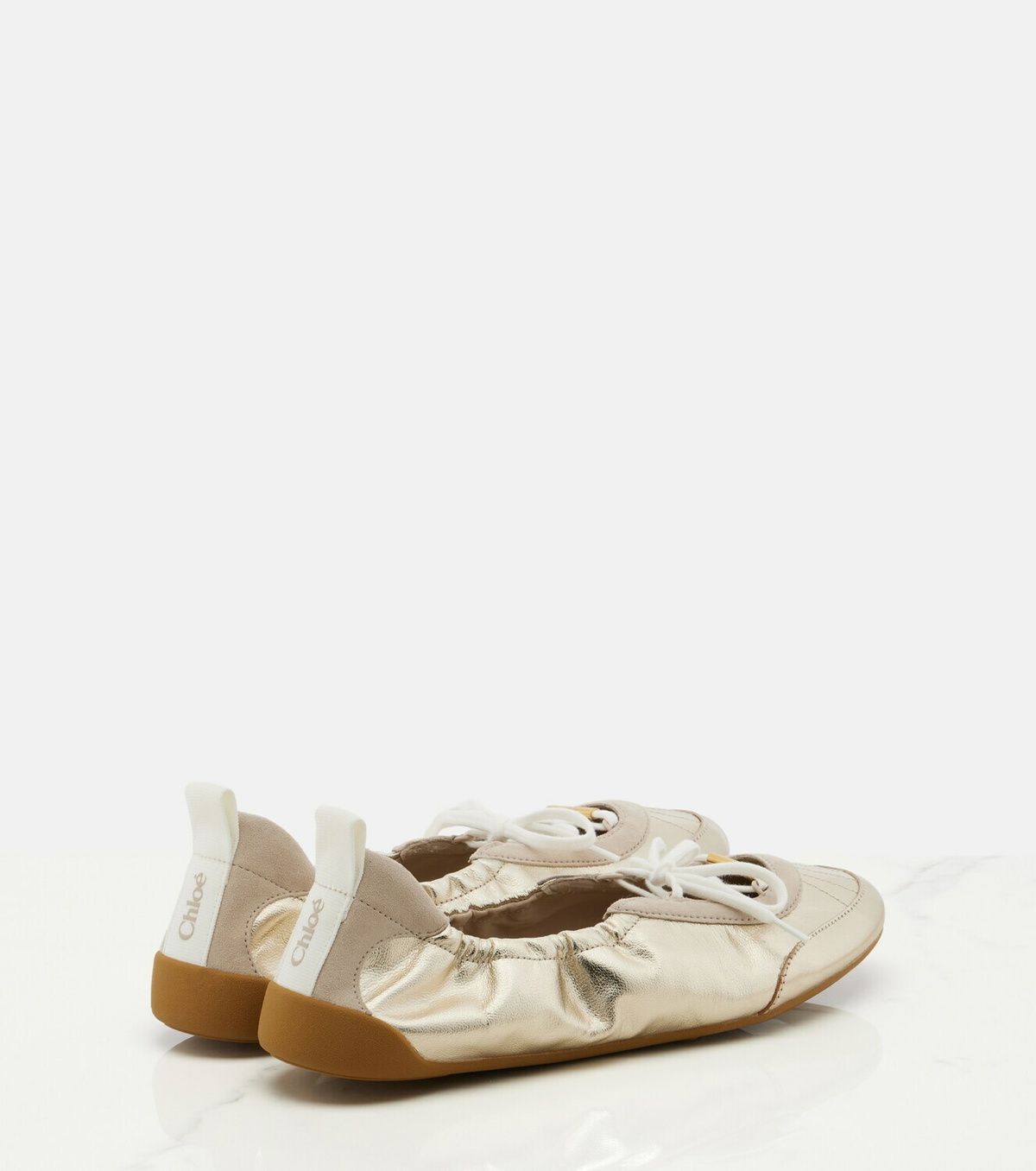 Chloé Chloé Kick metallic leather flats