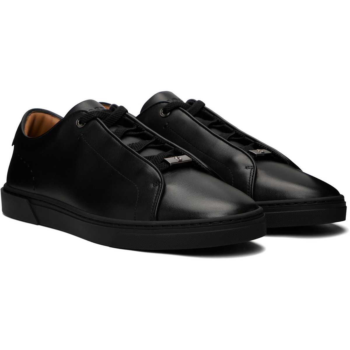 BOSS Black Gary Brushed Leather Sneakers