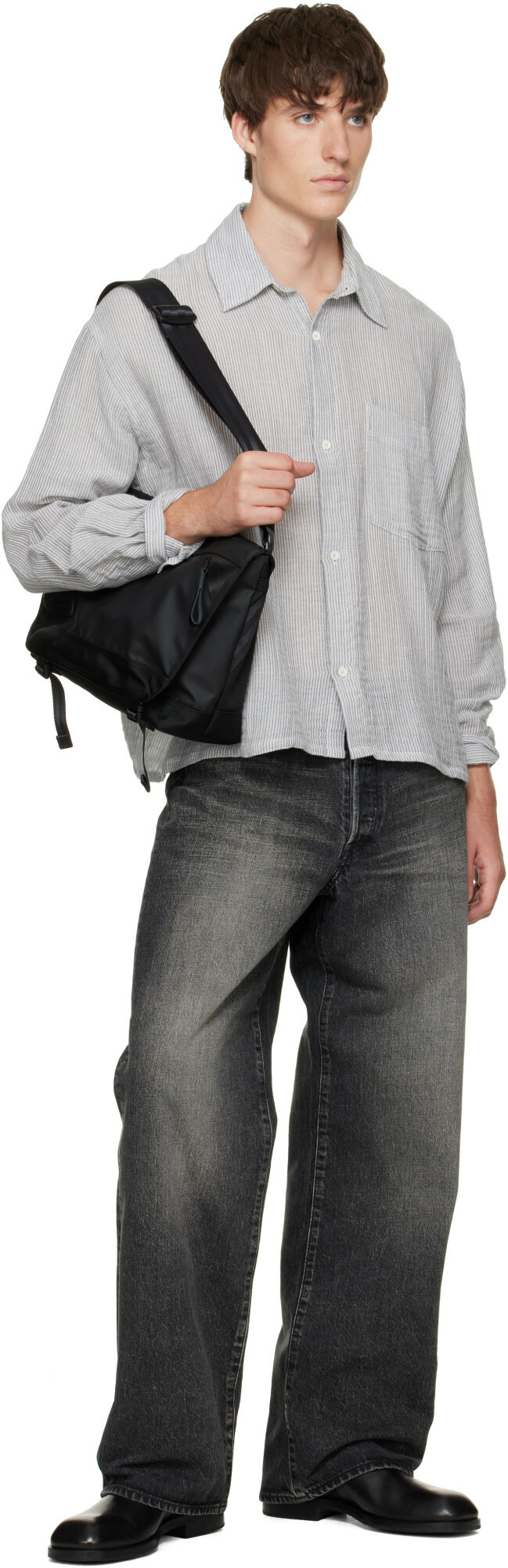 master-piece Black Slick Messenger Bag