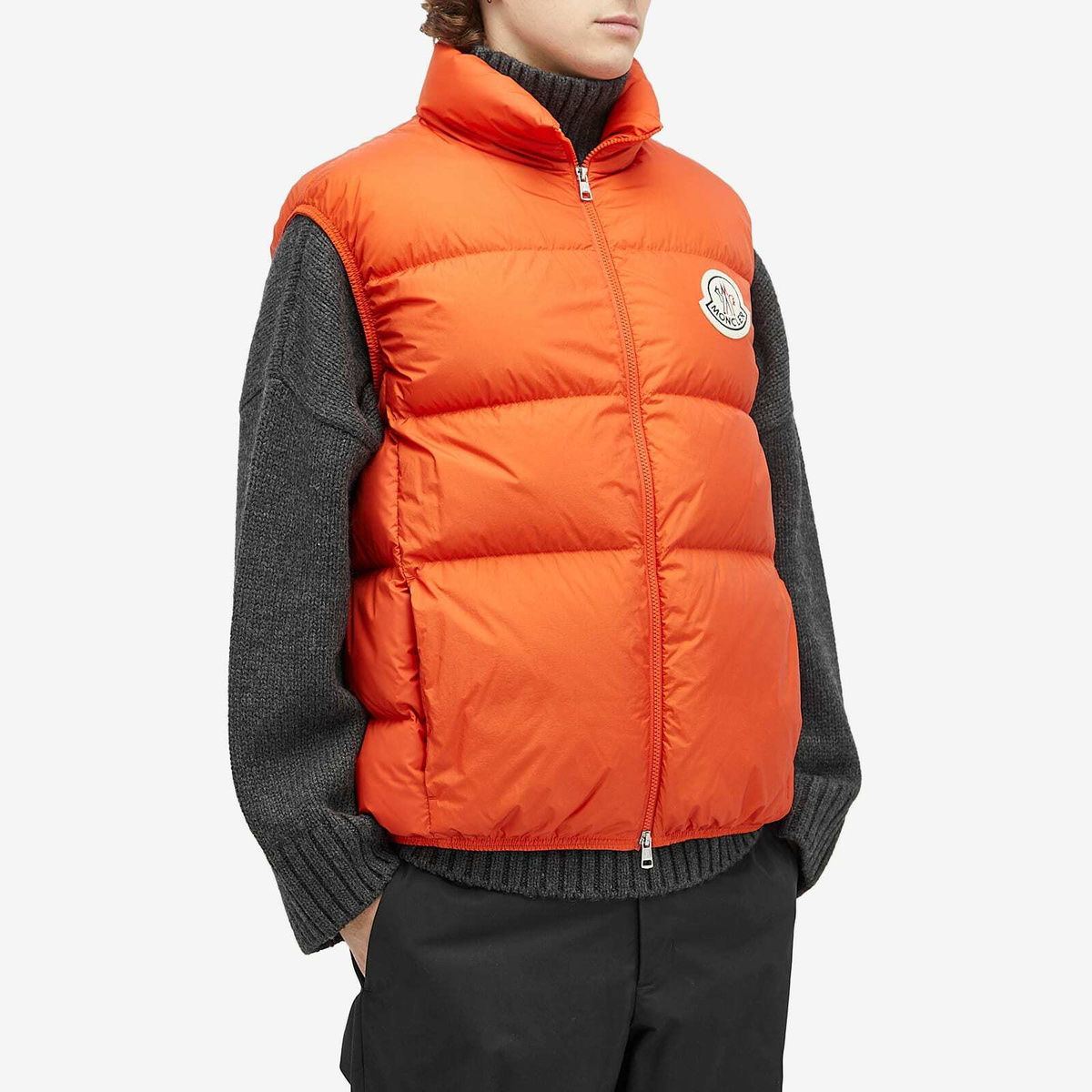 Moncler Men's Almaz Vest in Orange Moncler