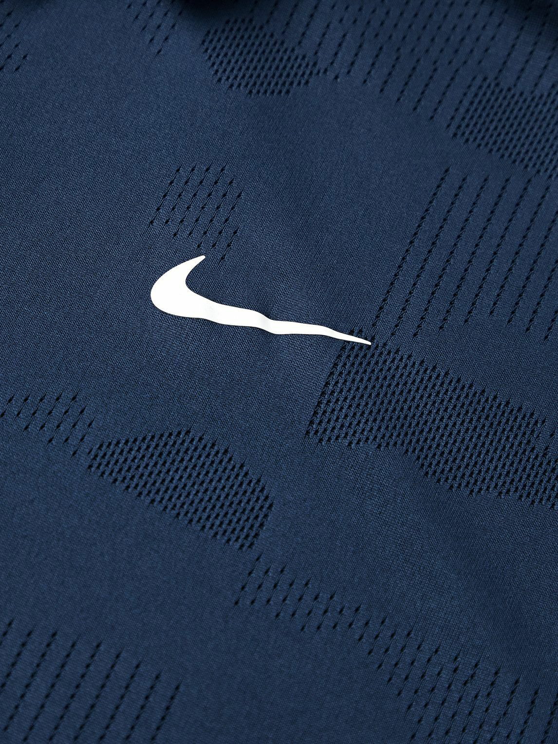 Nike Golf - Tour Logo-Print Dri-FIT Jacquard Polo Shirt - Blue Nike Golf