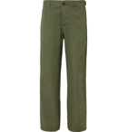 Mr P. - Herringbone Cotton and Linen-Blend Chinos - Green