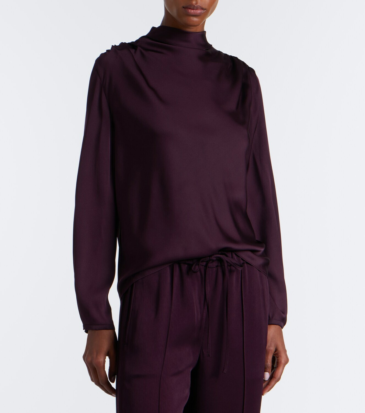 Vince Draped silk-blend top