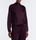 Vince Draped silk-blend top