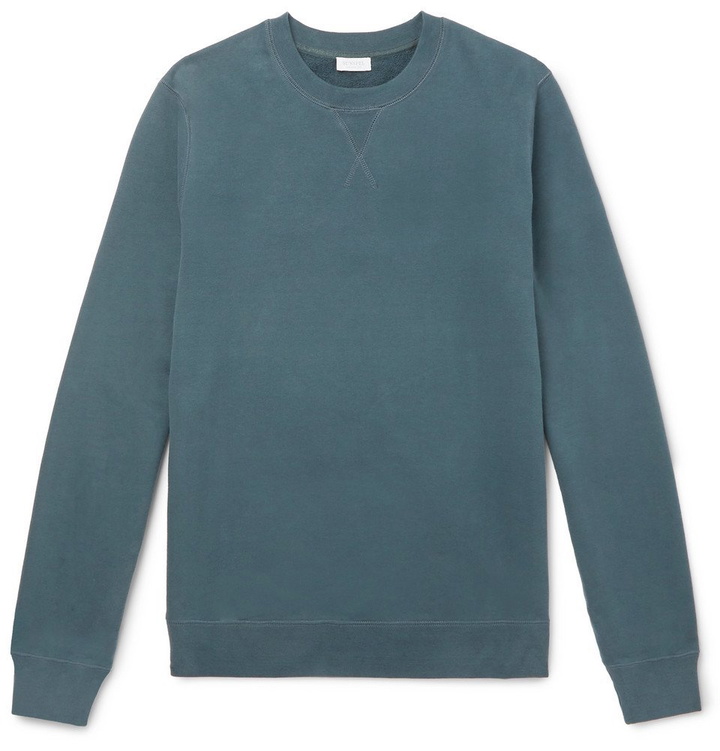 Photo: Sunspel - Loopback Cotton-Jersey Sweatshirt - Men - Petrol